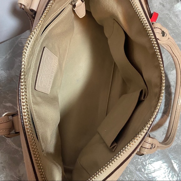 Tan Nude Coach Legacy Perforated Haley Satchel - Picture 8 of 9
